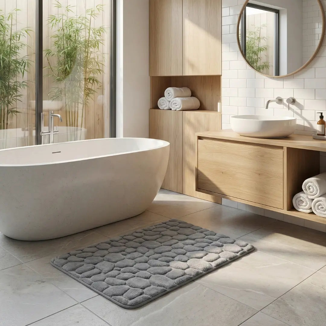 A&L Bath °01 Pebble Bath Mat - Non Slip Memory Foam