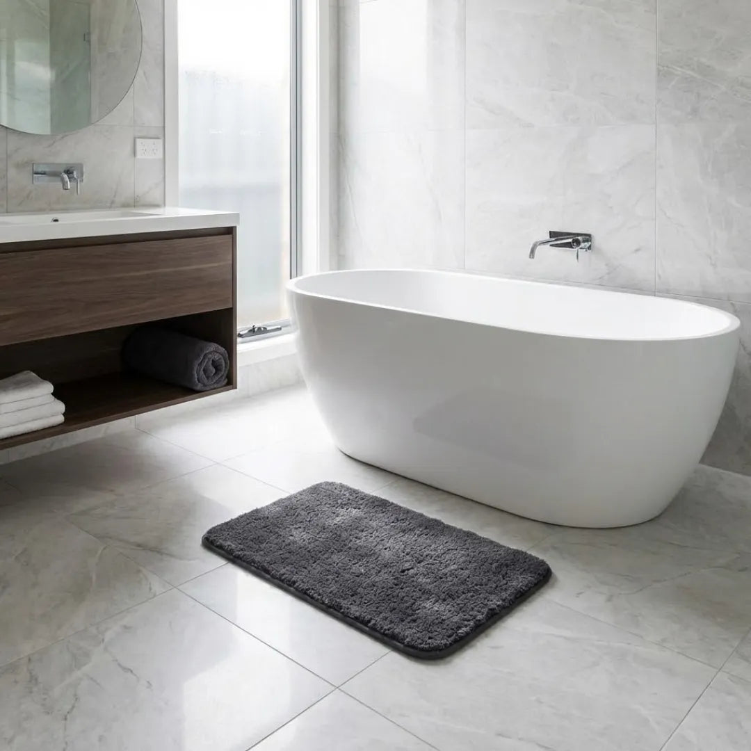 A&L Bath °02 Non Slip Bath Mat - Shaggy Microfibre Pile Character