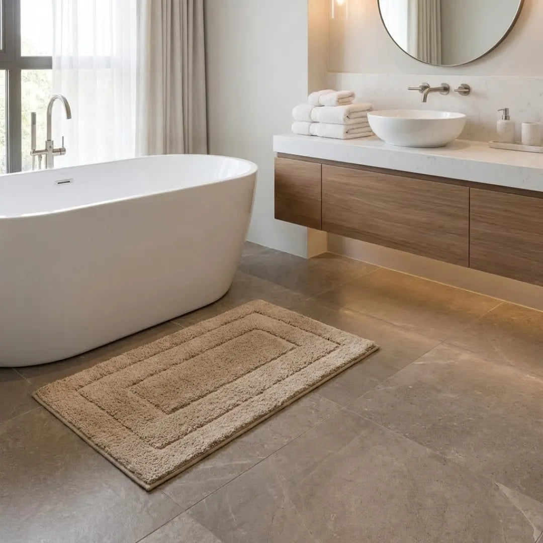 A&L Bath °08 Non Slip Bath Mat – Thickened Bordered Microfibre