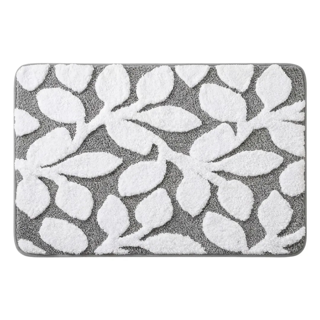 A&L Bath °15 Non Slip Bath Mat - Leaf Pattern Microfibre Shower Mat