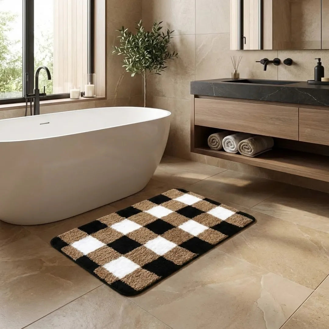 A&L Bath °24 Microfibre Bath Mat - Non Slip Absorbent Bathroom Mat