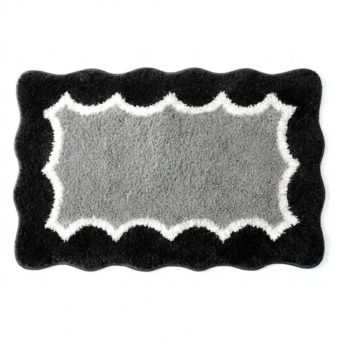 A&L Bath °29 Absorbent Microfibre Bath Mat - Unique Wavy Edge Design