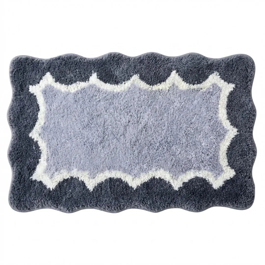 A&L Bath °29 Absorbent Microfibre Bath Mat - Unique Wavy Edge Design