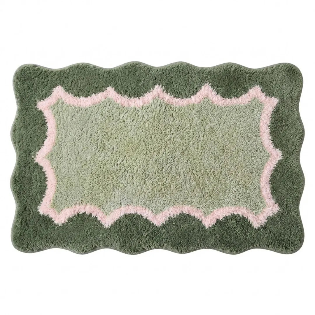A&L Bath °29 Absorbent Microfibre Bath Mat - Unique Wavy Edge Design