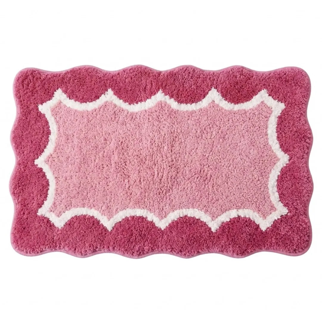 A&L Bath °29 Absorbent Microfibre Bath Mat - Unique Wavy Edge Design