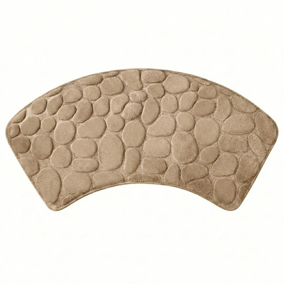 A&L Bath °31 Curved Non Slip Bath Mat - Absorbent Pebble Design