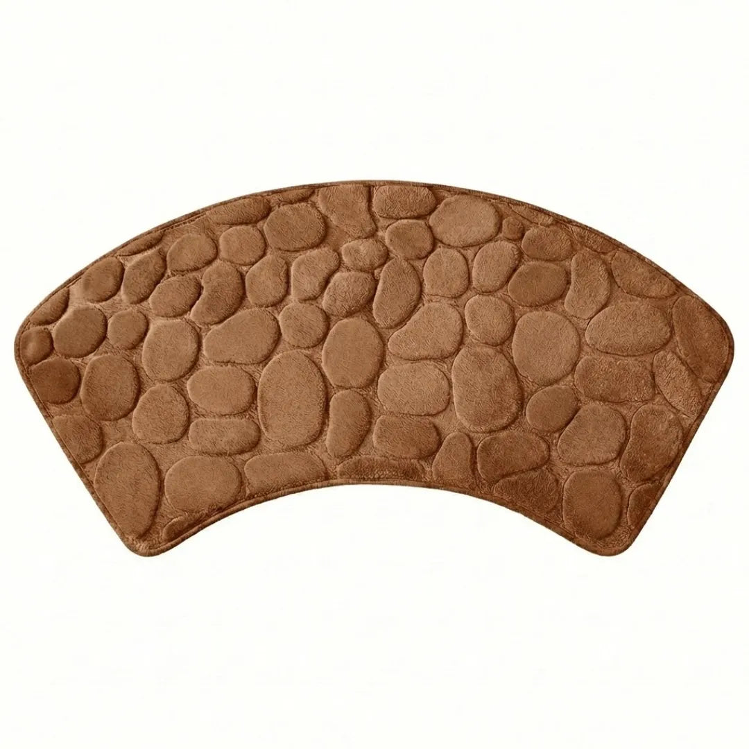 A&L Bath °31 Curved Non Slip Bath Mat - Absorbent Pebble Design