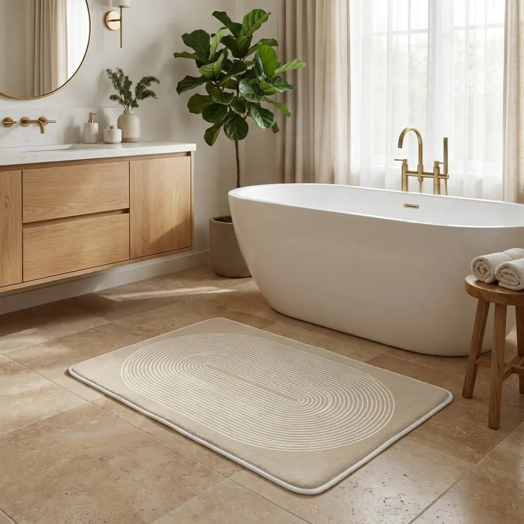 A&L Bath °35 Non Slip Bath Mat - Absorbent Polyester Shower Mat