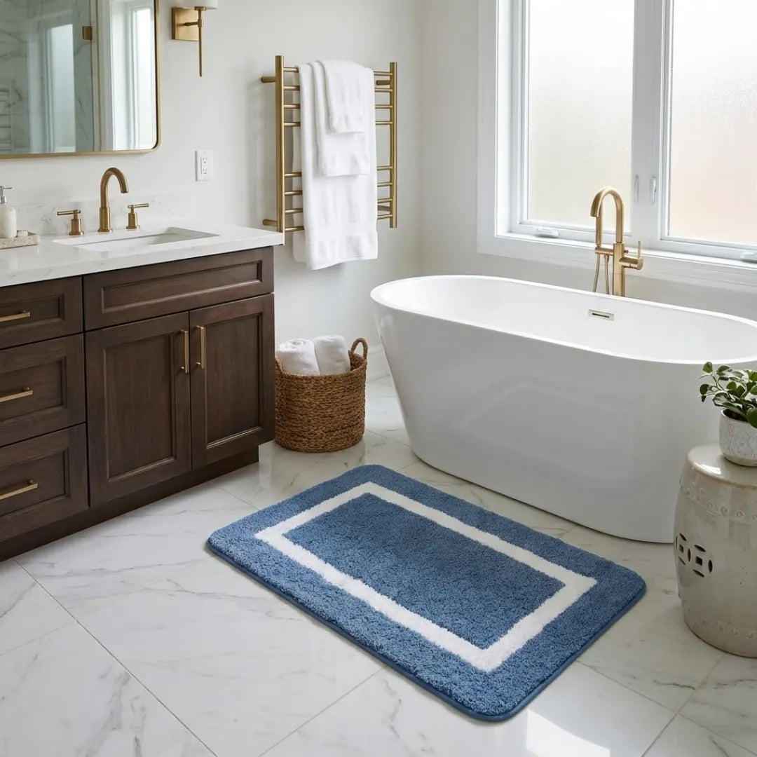 A&L Bath °40 Geometric Non Slip Bath Mat - Absorbent Microfibre