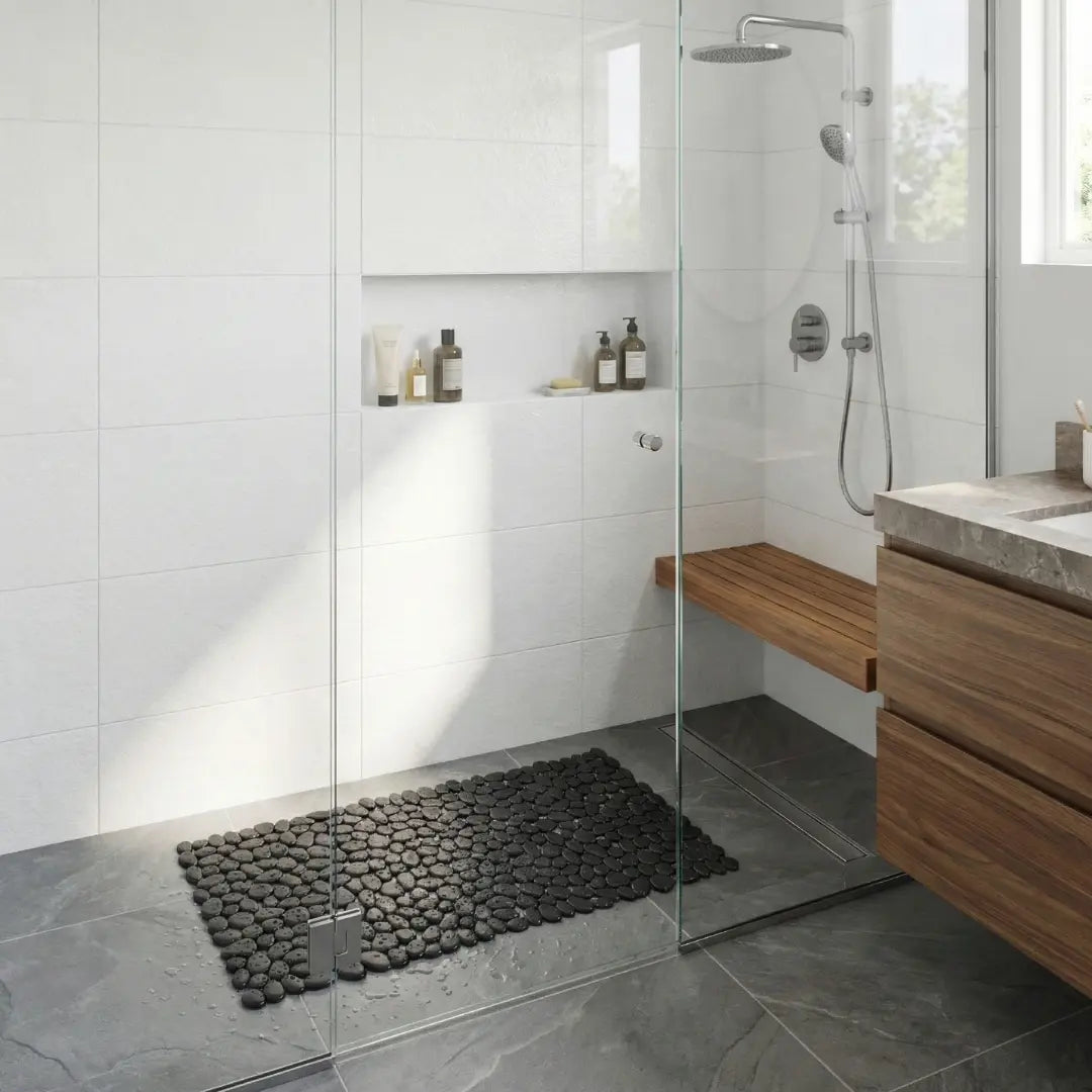 A&L Bath °51 Non Slip Pebble Bath Mat - Durable PVC Shower Mat