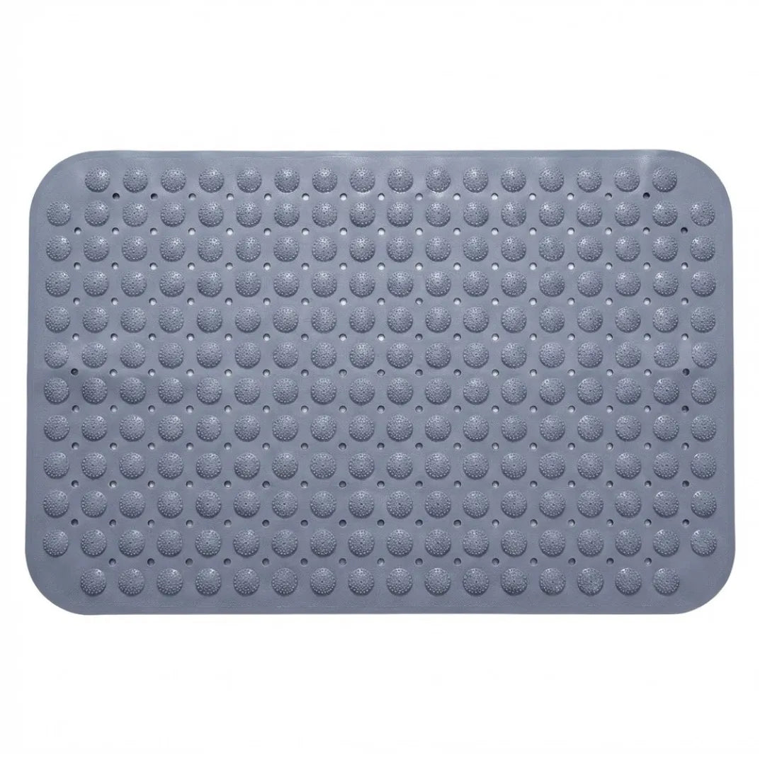 A&L Bath °52 Grey Non Slip Bath Mat - PVC Shower Mat with Suction Cups
