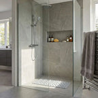A&L Bath °53 Grey Pebble Bath Mat - Non Slip PVC Shower Mat