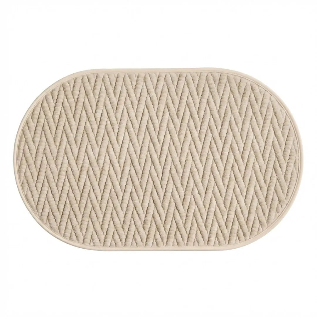 A&L Bath °56 Absorbent Bath Mat - Zigzag Patterned Cotton Shower Mat