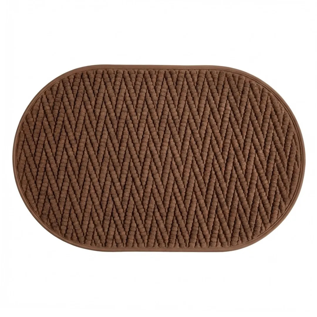 A&L Bath °56 Absorbent Bath Mat - Zigzag Patterned Cotton Shower Mat