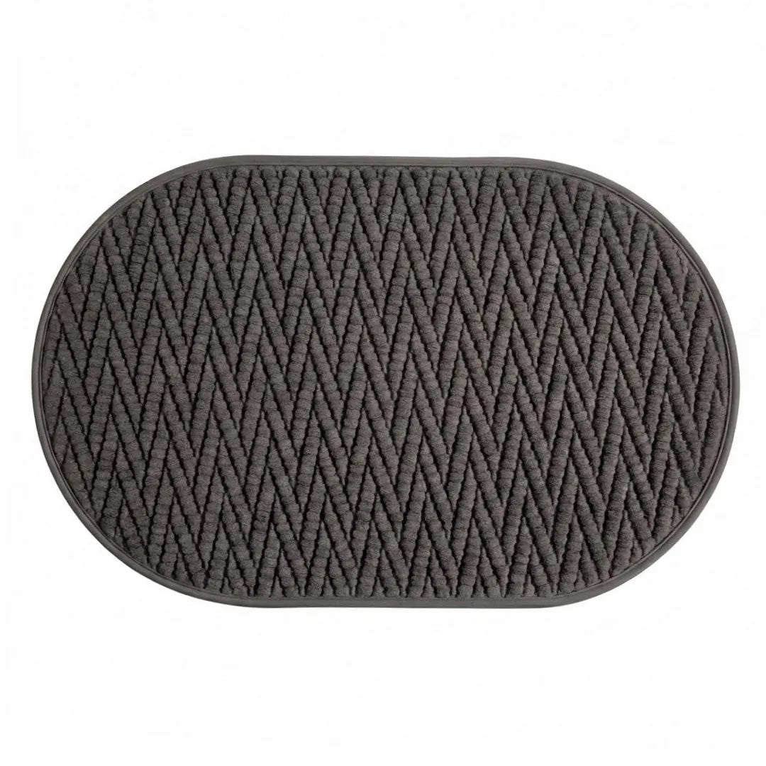 A&L Bath °56 Absorbent Bath Mat - Zigzag Patterned Cotton Shower Mat