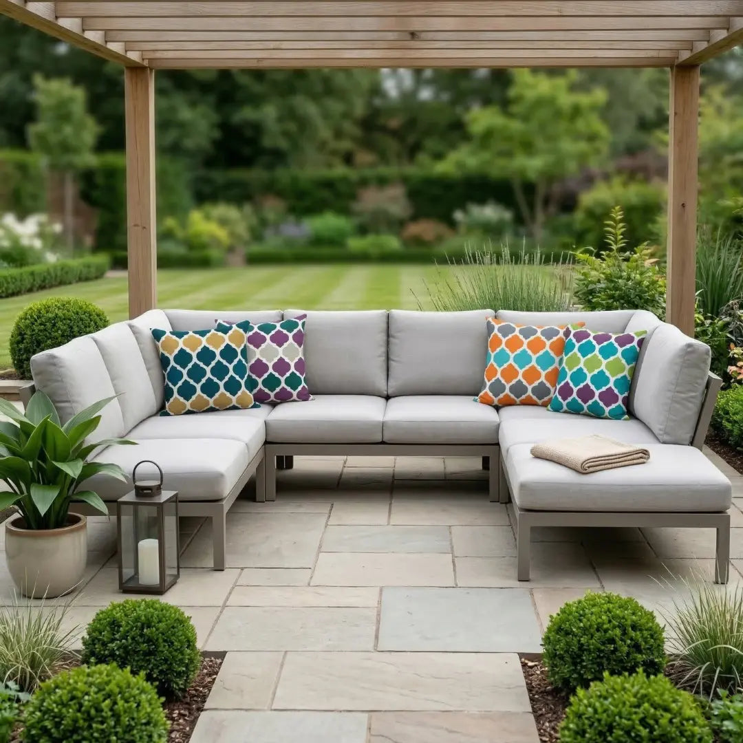 A&L Outer °07 Geometric Waterproof Outdoor Cushion Cover - Garden