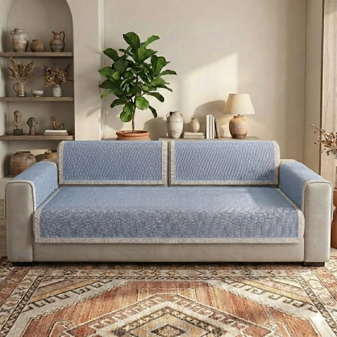 A&L Sofa °09 Cotton Linen Sofa Cover - Non Slip Furniture Protector