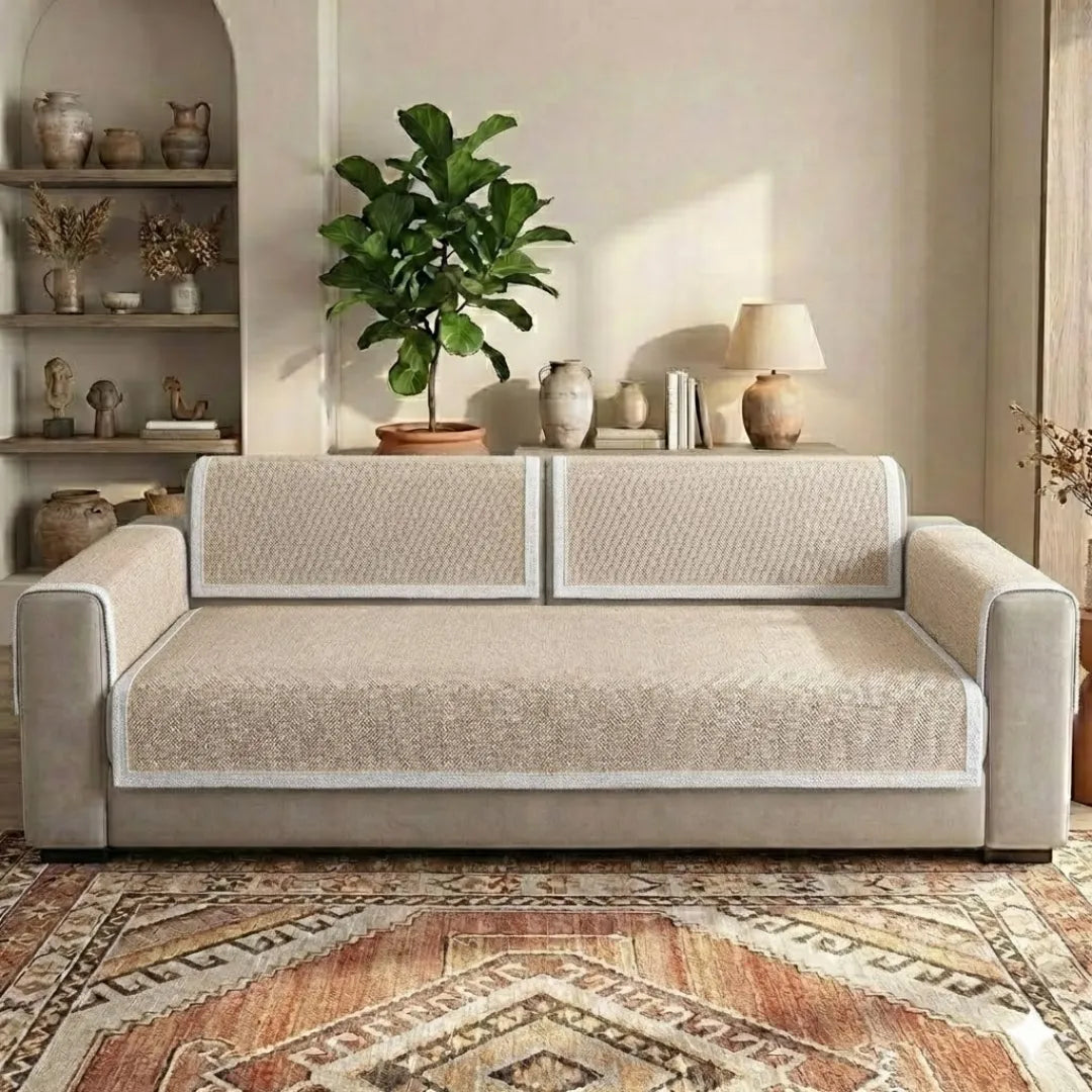 A&L Sofa °09 Cotton Linen Sofa Cover - Non Slip Furniture Protector