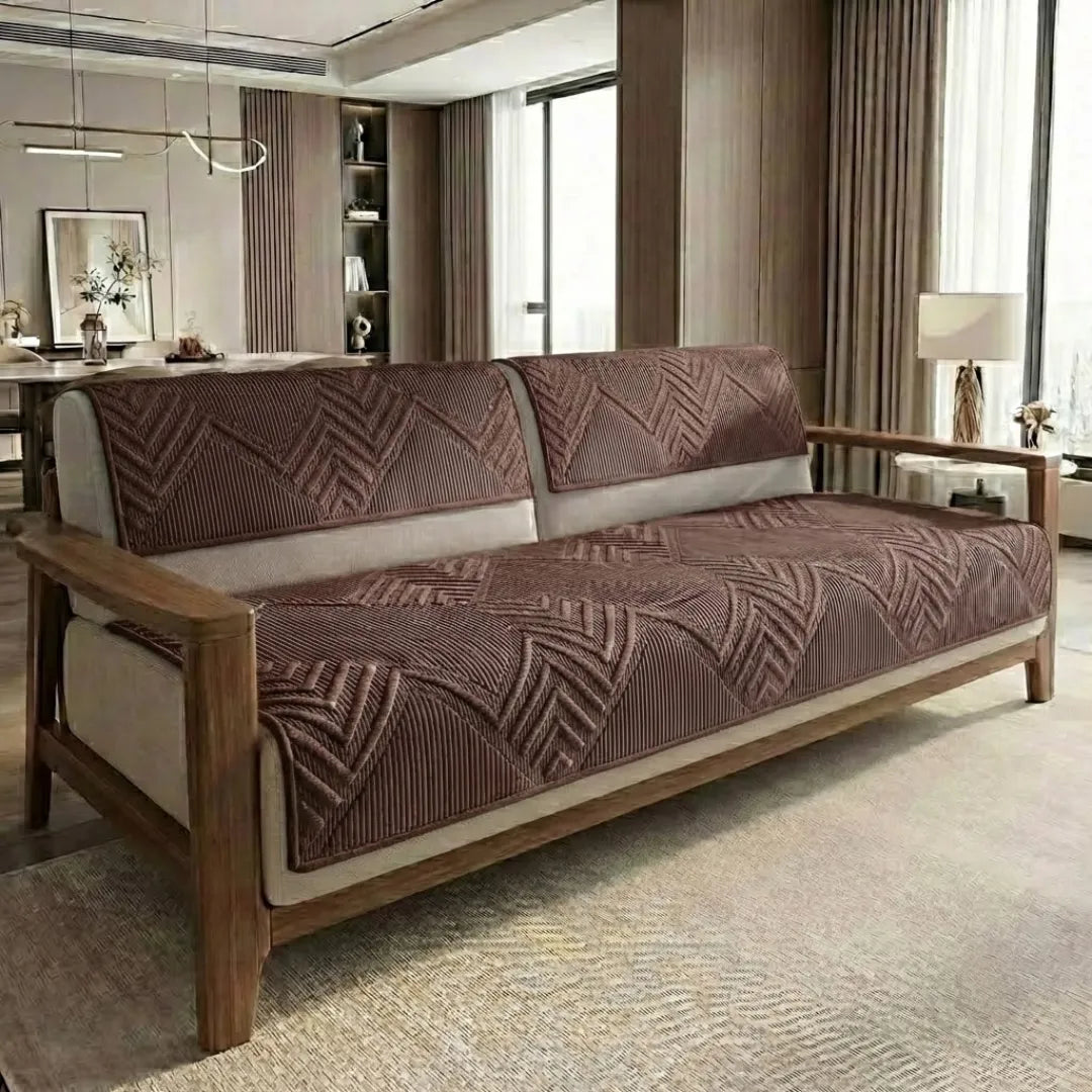 A&L Sofa °31 Plush Velvet Sofa Cover - Geometric Settee Covers