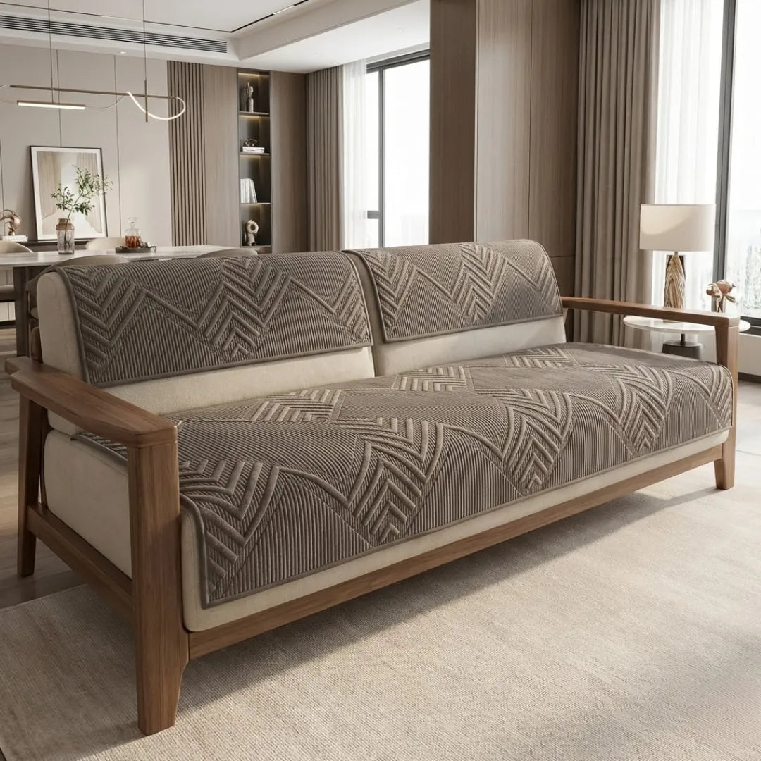 A&L Sofa °31 Plush Velvet Sofa Cover - Geometric Settee Covers