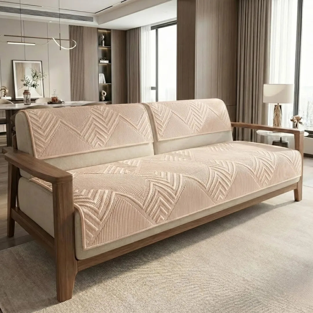 A&L Sofa °31 Plush Velvet Sofa Cover - Geometric Settee Covers