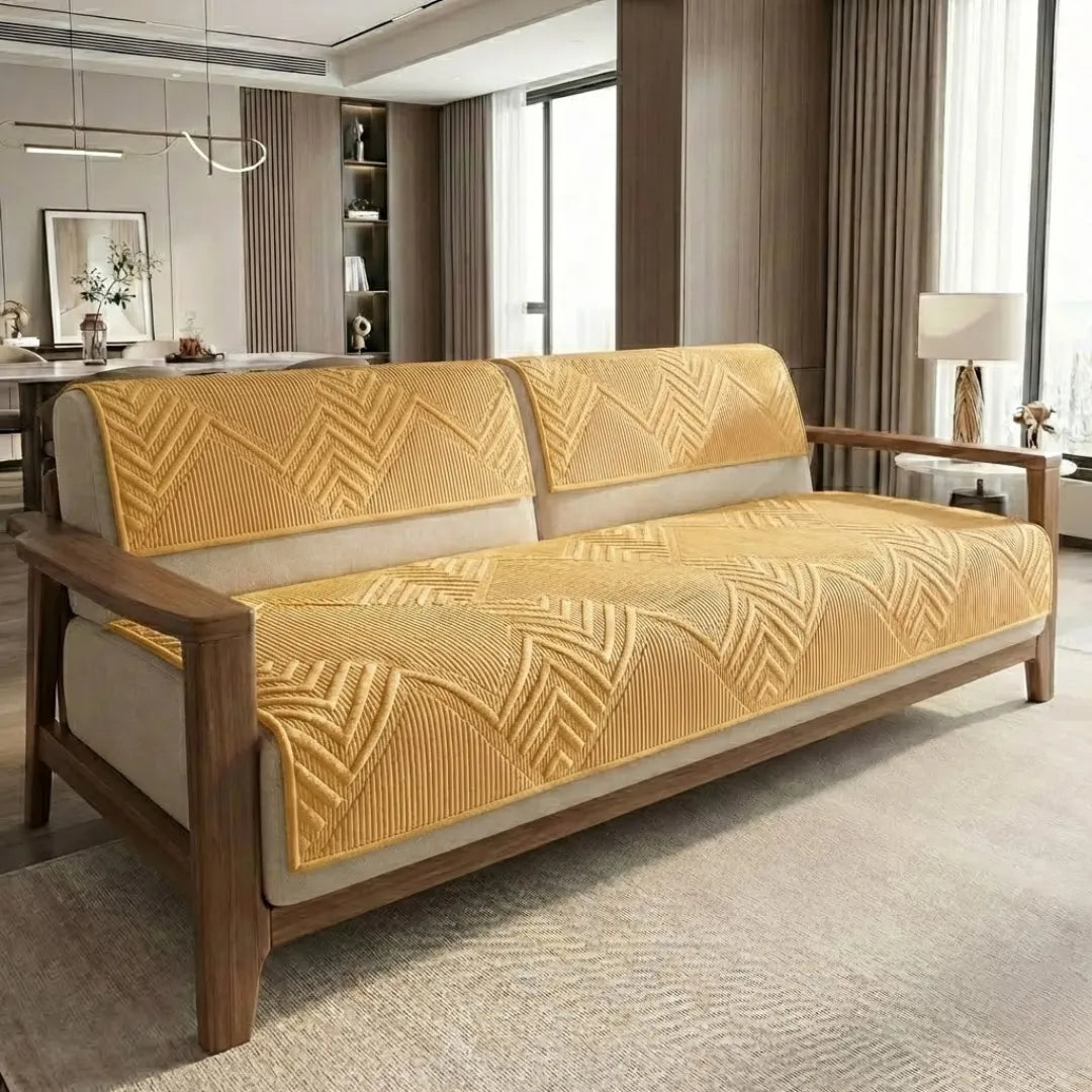 A&L Sofa °31 Plush Velvet Sofa Cover - Geometric Settee Covers
