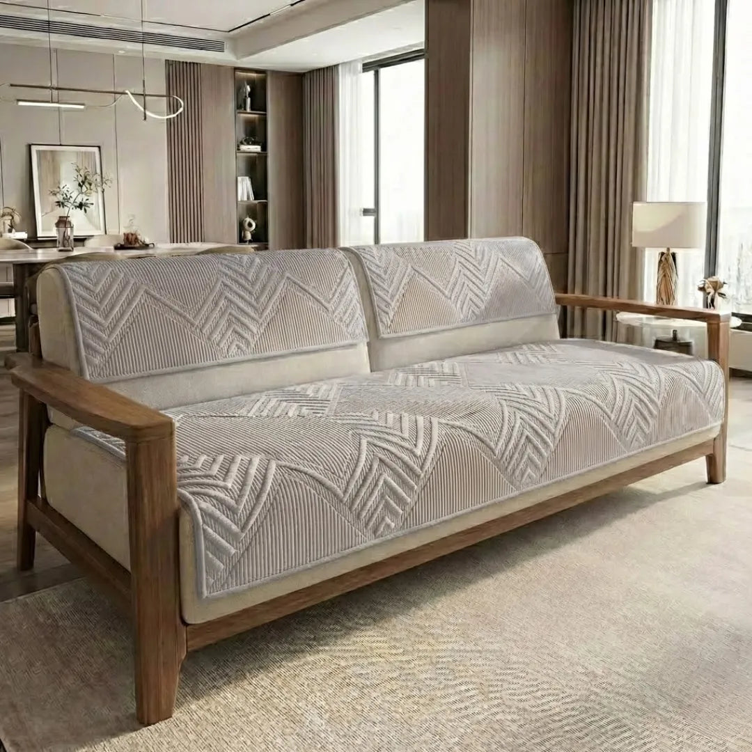 A&L Sofa °31 Plush Velvet Sofa Cover - Geometric Settee Covers