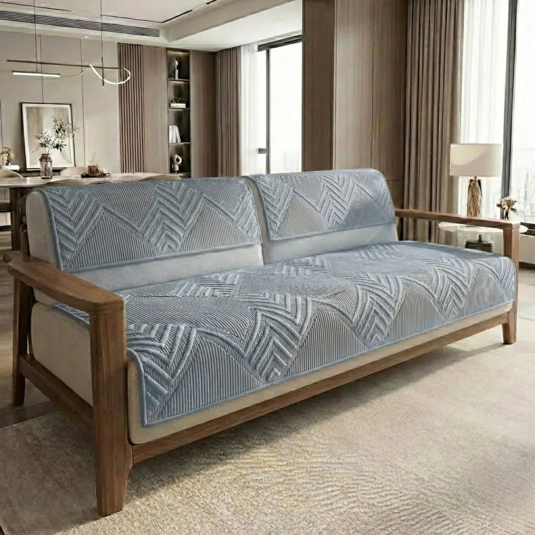 A&L Sofa °31 Plush Velvet Sofa Cover - Geometric Settee Covers