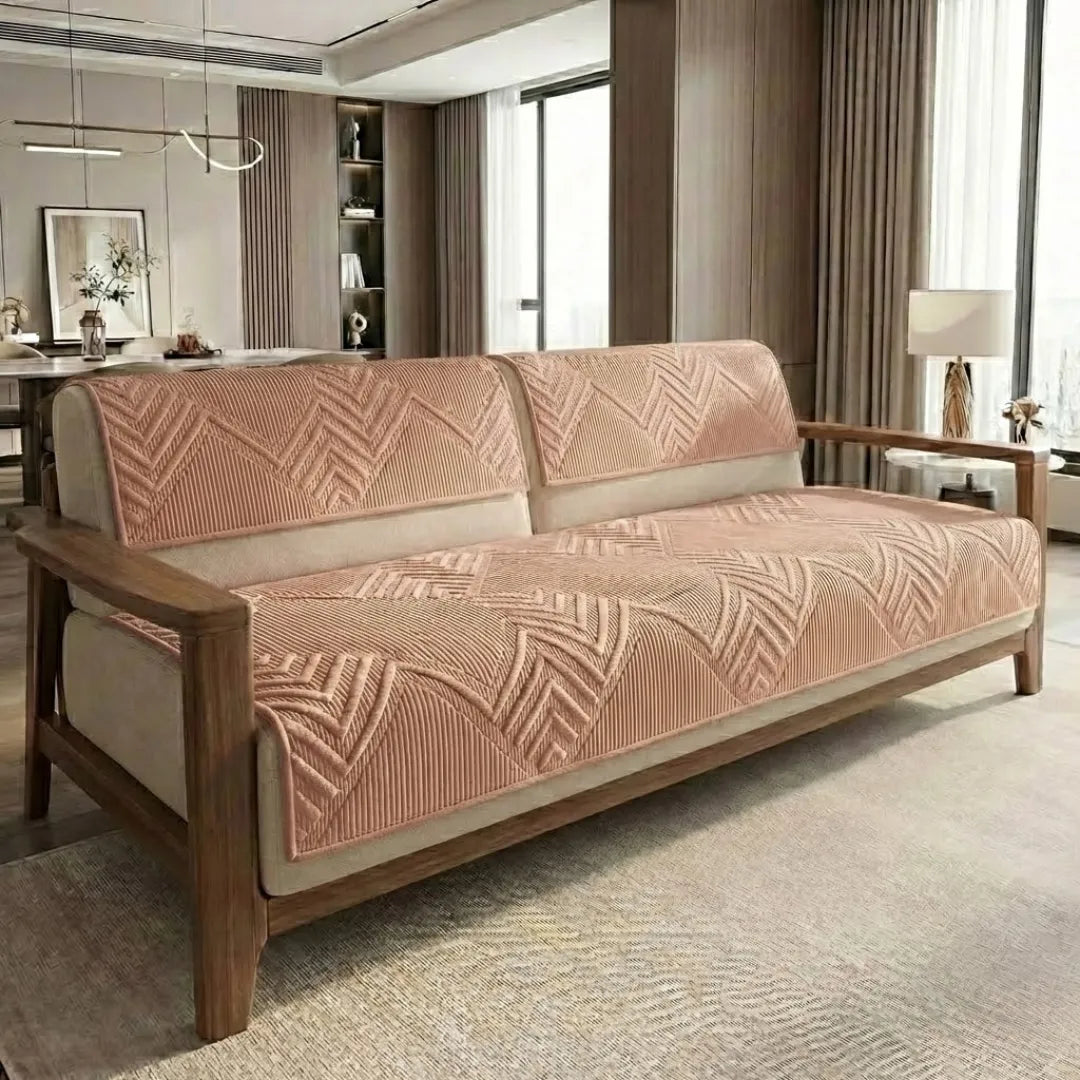 A&L Sofa °31 Plush Velvet Sofa Cover - Geometric Settee Covers
