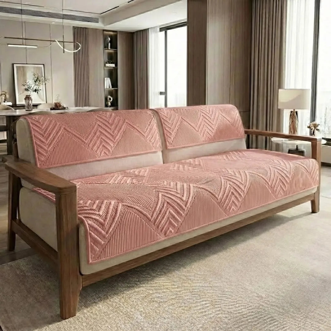 A&L Sofa °31 Plush Velvet Sofa Cover - Geometric Settee Covers