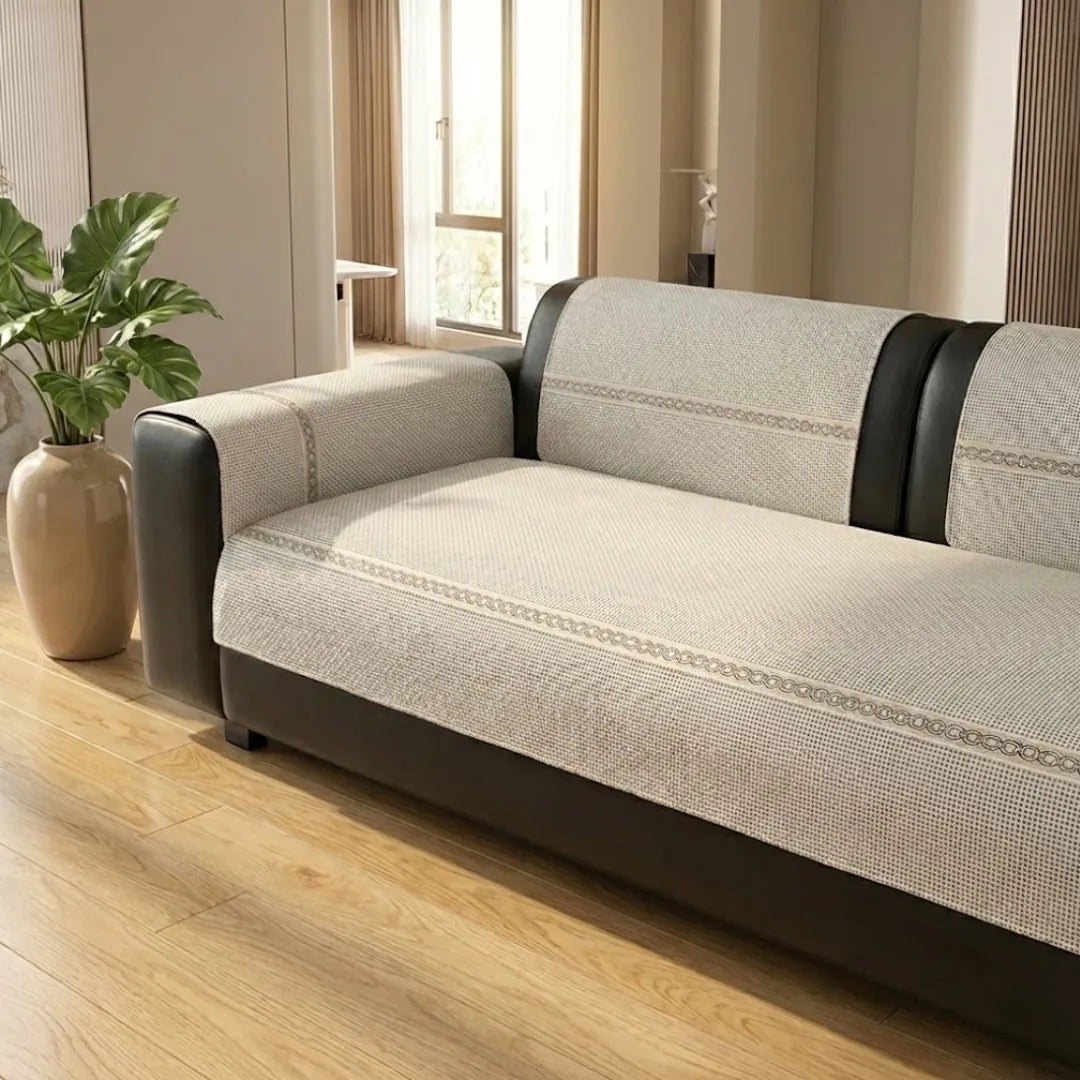 A&L Sofa °32 Cotton Sofa Cover - Non Slip Geometric Settee Covers