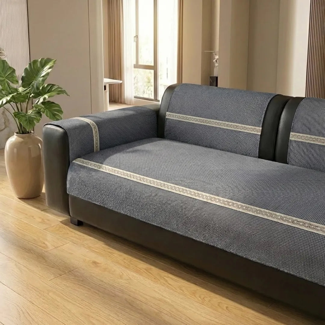 A&L Sofa °32 Cotton Sofa Cover - Non Slip Geometric Settee Covers