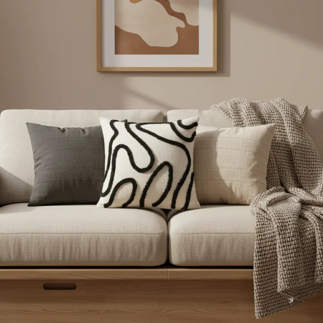 A&L °02 Decorative Cushion Cover – Tufted Swirl Texture