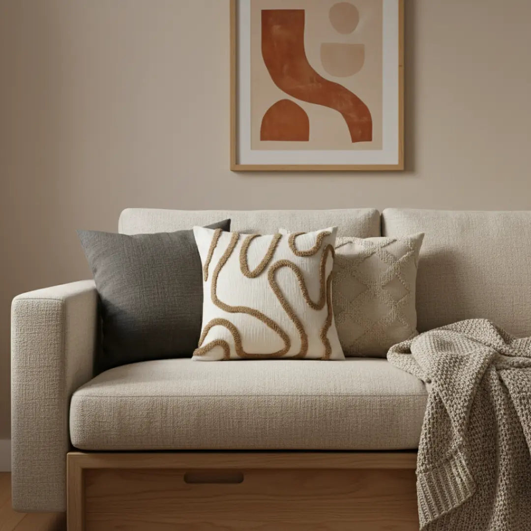 A&L °02 Decorative Cushion Cover – Tufted Swirl Texture