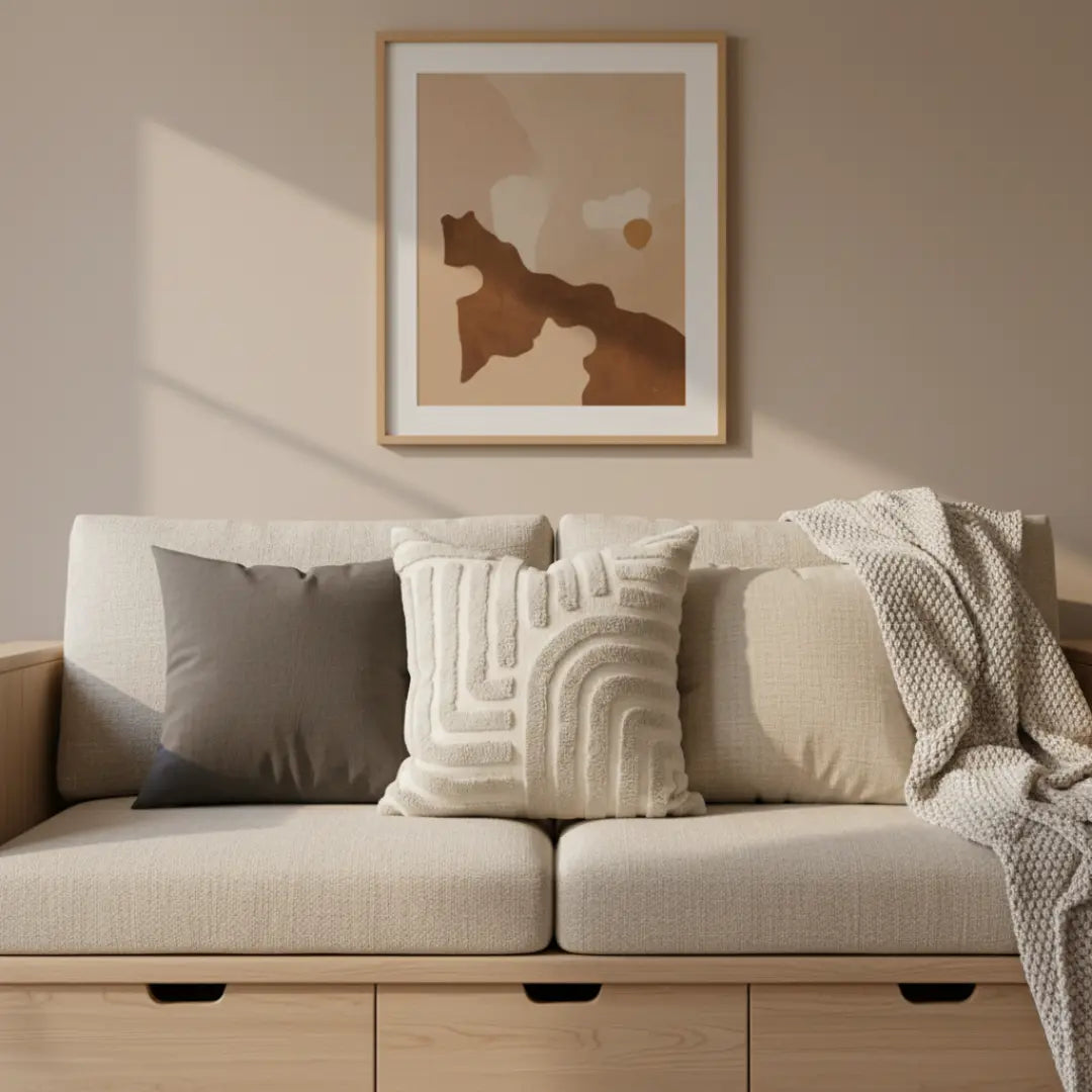 A&L °03 Modern Sofa Cushion – Geometric Tufted Arch Pattern