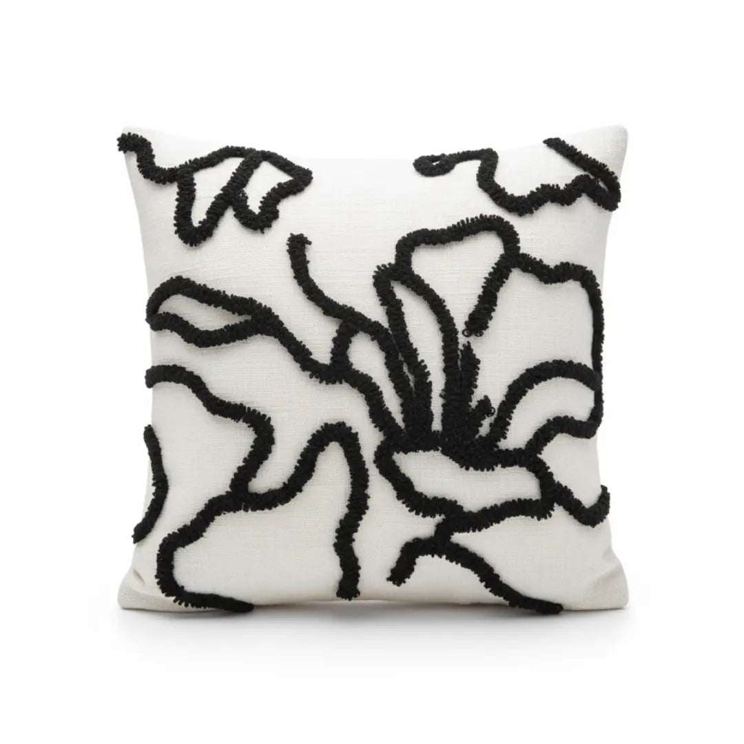 A&L °04 Textured Scatter Cushion – Abstract Linework Design