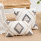 A&L °07 Bohemian Decorative Cushion Cover – Tufted Geometric Design
