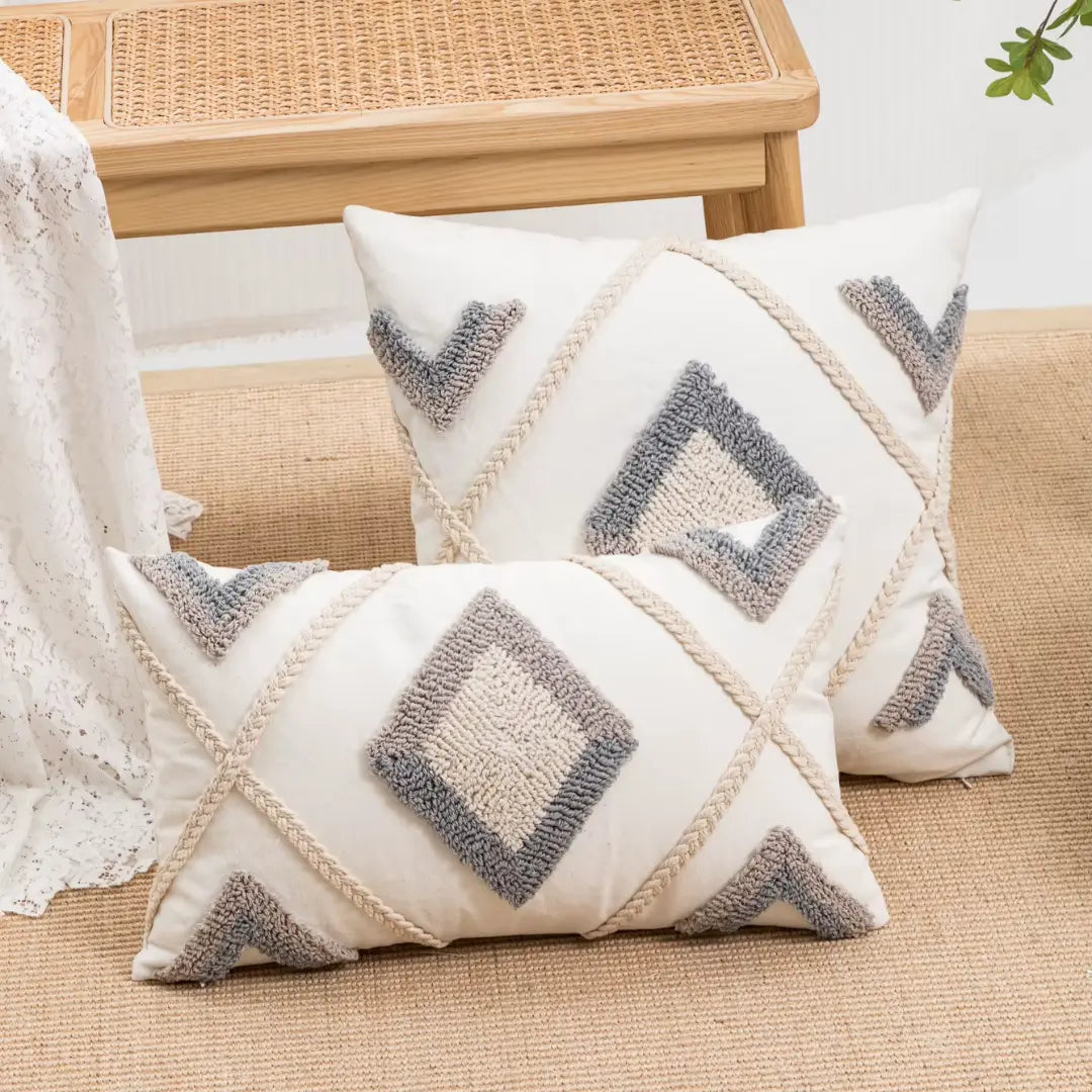 A&L °07 Decorative Bohemian Cushion - Tufted Diamond Design