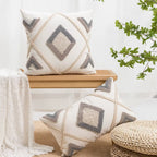 A&L °07 Bohemian Decorative Cushion Cover – Tufted Geometric Design