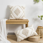 A&L °07 Bohemian Decorative Cushion Cover – Tufted Geometric Design