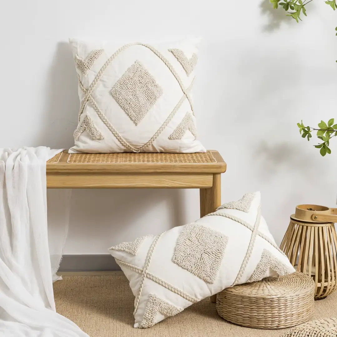 A&L °07 Decorative Bohemian Cushion - Tufted Diamond Design