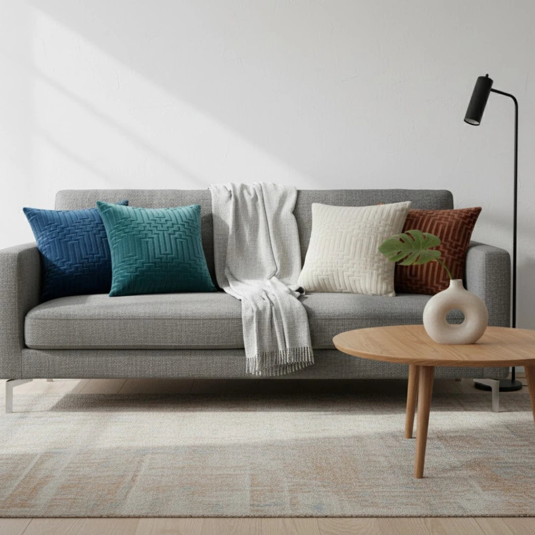 A&L °102 Velvet Cushion Cover - Geometric Modern Scatter Cushion