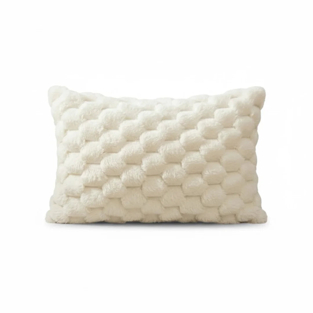 A&L °107 Cream Lumbar Cushion Cover - Soft Textured Geometric