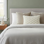 A&L °107 Cream Lumbar Cushion Cover - Soft Textured Geometric