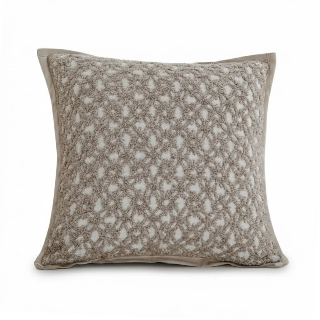 A&L °112 Beige Textured Cushion Cover - Soft Jacquard Sofa Cushion