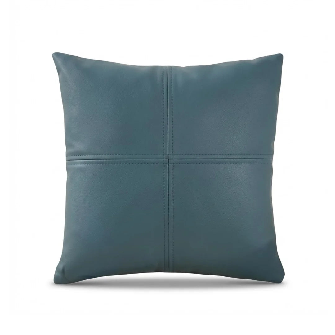 A&L °118 Faux Leather Cushion Cover - Modern Seamed Sofa Cushion