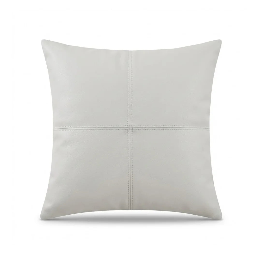 A&L °118 Faux Leather Cushion Cover - Modern Seamed Sofa Cushion