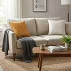 A&L °118 Faux Leather Cushion Cover - Modern Seamed Sofa Cushion