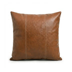 A&L °120 Brown Vegan Leather Cushion Cover – Striped Sofa Cushion