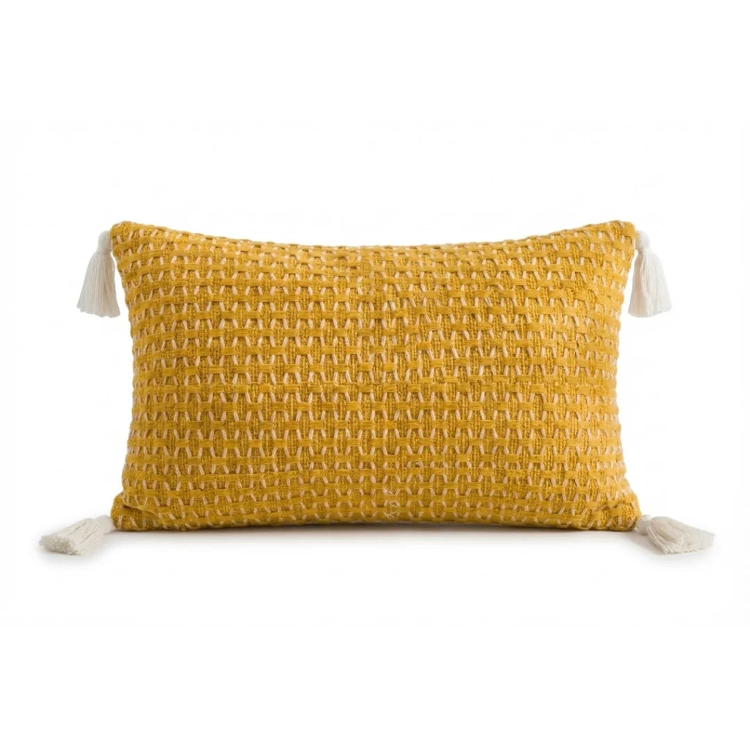 A&L °127 Sage Green Lumbar cushion cover - Woven Boho Tassels